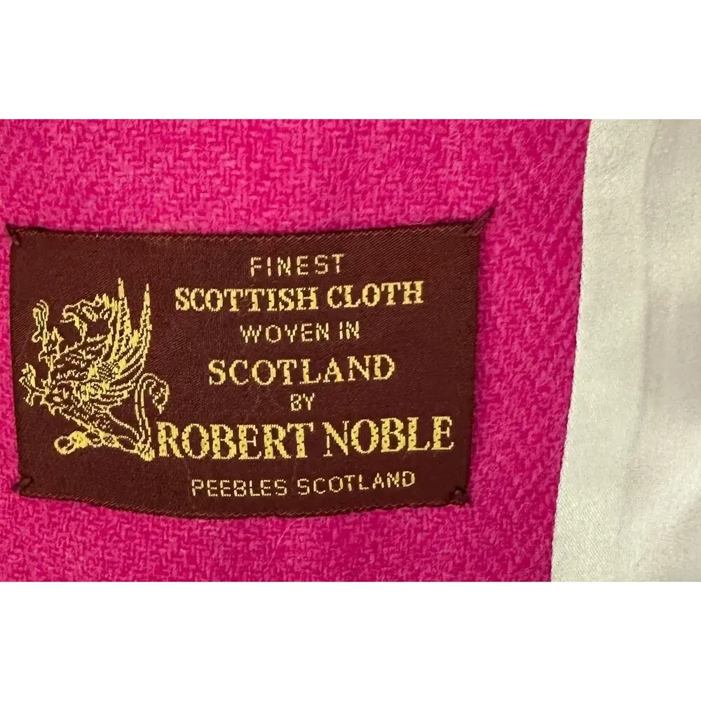 J. Crew Vintage Robert Noble Scottish Wool Herringbone Blazer Pink 70309 Size 2